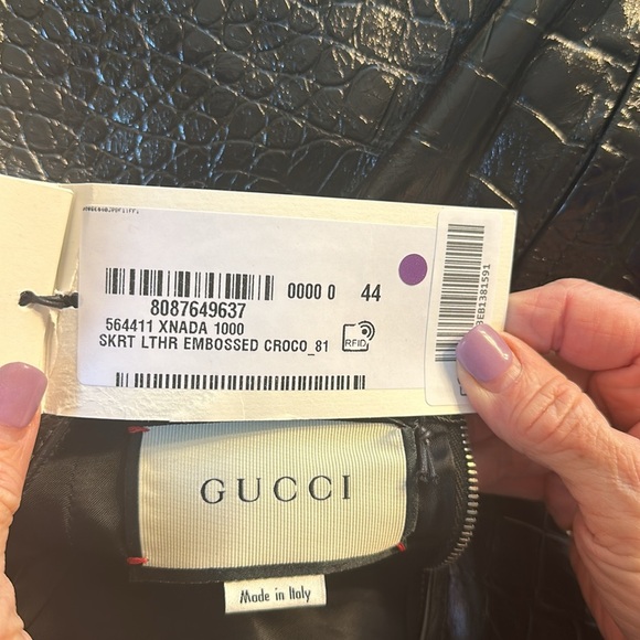 Gucci Embossed Leather Skirt - Picture 6 of 7